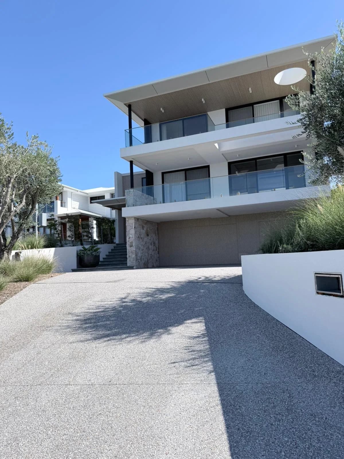 Luxury rendered home exterior front view