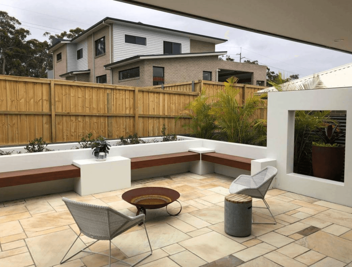 Outdoor patio rendered