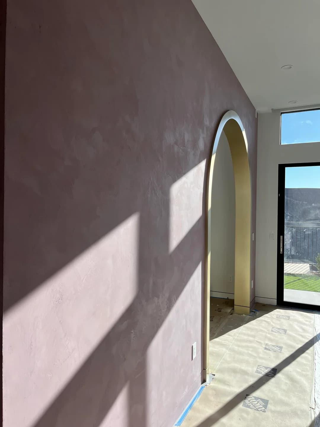 Venetian plaster with architectural arch
