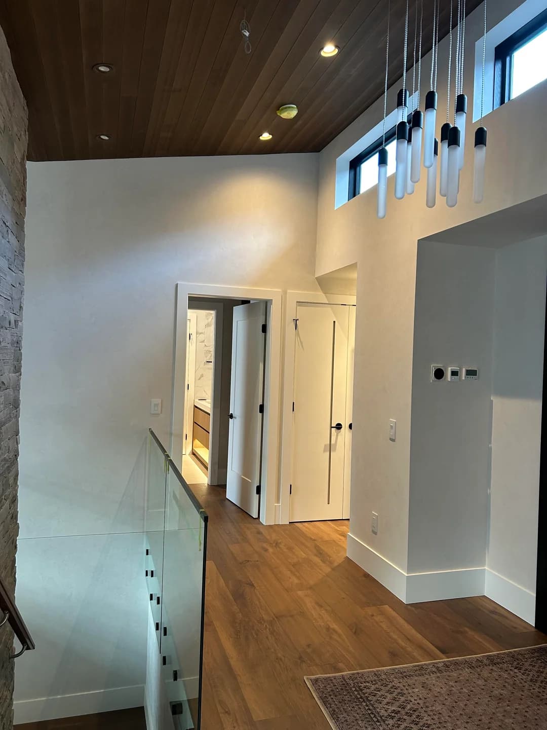 Modern hallway with Venetian plaster